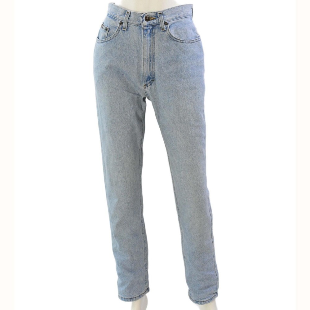 90s Vintage Riders Light Wash Tapered Jeans High Waist Relaxed Fit Womens 2